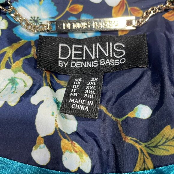 Dennis Basso Floral Quilted Jacket 2X Blue Fall Layering Vintage Grannycore - Picture 3 of 10